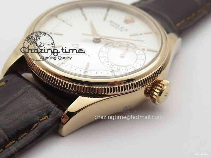 Brown On VF Date Best Cellini Dial A3165 White Strap RG Stick Markers Leather Edition 0104